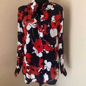J.Crew Floral Silk Blouse